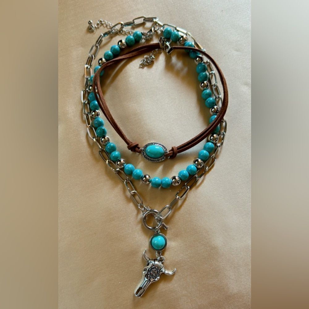 bohemian multilayer necklace A489 - Picture 2 of 5
